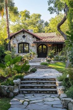 (20+) Facebook Stone Bungalow, Los Angeles Bungalow, Toscana House, West Indies Architecture, Small Stone Cottage, Animals Jewelry, California Architecture, Spanish Style Homes