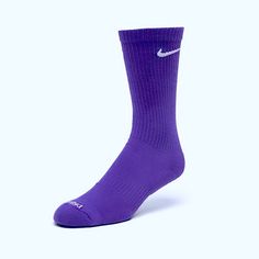 1 Pair/Set Of Purple Nike Crew Sock Size 8-12 High One Sizes Fits Most Unisex Shade Of Purples Sock W White Nikes Swoosh Logo Condition: Brand New & Unworn Item Is New Without Tags *Satisfaction Is 100% Guaranteed* Additional Notes: Guaranteed To Be 100% Authentic Nike Merchandise (Purchased From An Authorized Nike Retailer) Concord Concords Grape Grapes Comfortable Purple Cotton Socks, Nike Non-slip Casual Socks, Nike Casual Non-slip Socks, Casual Non-slip Nike Socks, Casual Purple Sports Socks, Floral Nikes, Nike Crew Socks, Nike Volleyball, Volleyball Knee Pads