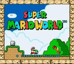 the title screen for super mario world