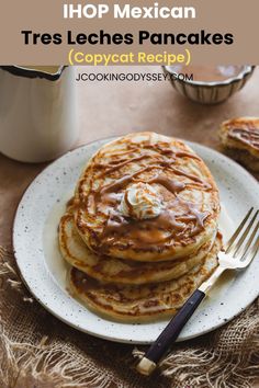 Ihop mexican tres leches pancakes copycate recipe Tres Leches Pancakes, Ihop Food, I Hop Pancake Recipe, Vegan Pancake Recipes, Breakfast Bread Recipes, Quick Breakfast Recipes, Food Breakfast, Sweet Cream