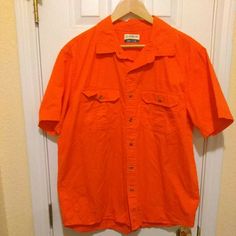 MEN'S MAGELLAN OUTDOORS ORANGE SHORT SLEEVE SHIRT * SIZE LARGE.  Check pictures  F7 Orange Shorts, Shirt Sleeves, Short Sleeve Shirt, Sleeve Shirt, Shirt Dress, Orange