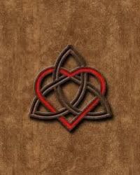 a celtic knot on a brown background