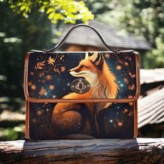 Magical Fox Celestial Satchel bag, Cottagecore autumn leaves forestcore crossbody purse, cute vegan leather strap goth bag hippies boho gift It's the simple design that makes these Country Life Satchel boho bags the perfect accessory to a boho or Cottagecore / mushroomcore wardrobe. This waterproof canvas with pu leather strap cottagecore crossbody bag is just what you need for a little extra room for your stuff.  Made from quality materials, this cottagecore style boho bag features a secure mag Cottagecore Autumn, School Bag College, Business Briefcase, Sew Your Own Clothes, Uplifting Gifts, Cottagecore Style, Travel Tote Bag, Crossbody Messenger Bag, Boho Bags