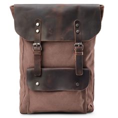 * Durable canvas and leather construction
 * Plenty of compartments
 * Adjustable-length straps Pocket Coffee, Brown Backpack, Waxed Canvas Backpack, Handmade Backpacks, Rucksack Bag, Vintage Backpacks, Outdoor Backpacks, Leather Rucksack, Messenger Bag Men