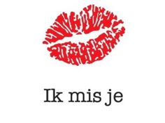 a red lipstick with the words i k mis je on it