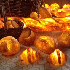 baked breads are lit up and ready to be cooked