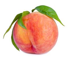 peach with green leaves on white background royalty images and clippings for use in advertising