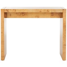 a wooden table with white top and legs