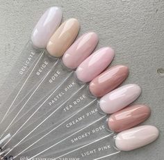 Pastel Neutral Nails, Pink Palette Nails, Shades Of Pink For Nails, Pail Pink Nails, Nude Pink Dip Powder Nails, Neutral Spring Nails Dip, Neutral Pink Nail Colors, Pink Shade Nails, Milky Pink Nails Acrylic