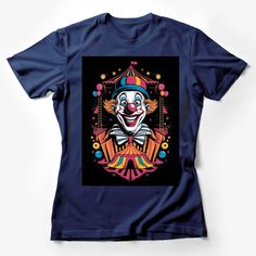 Colorful Vintage Clown T-Shirt, Circus Theme Party Wear, Fun Carnival Graphic Tee, Unisex Clothing Female T-Shirt Custom graphic T-Shirt.Customize your color Vintage Circus Theme, Circus Fashion, Funny Cartoon Characters, Circus Theme Party, Clothing Male, Pop Culture Shirts, Urban Style Outfits, Black And White Tees, Vintage Clown