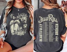 Jelly Roll The Beautifully Broken Tour 2024  Shirt,Jelly Roll 2024 Concert Unisex,Jelly Roll Shirt, Country Music Shirt,Gift For Fan Tee NOTE ABOUT SHIPPING & CUSTOMS I use local printers in United States, Canada, UK, Australia. Germany & Italy. This ensures that you will never be charged with surprise customs fees on your tee. . All t-shirts are custom made to order and are printed using the latest ink to garment technology, a technology superior to heat transfer or screen print. - Heather colors are 52% combed and ring-spun cotton, 48% polyester - Athletic and Black Heather are 90% combed and ring-spun cotton, 10% polyester - Solid Colors 100% pre-shrunk cotton - Fiber content may vary by color FOR THE BEST FIT; (See Size Chart in Images). 1) Lay a t-shirt on a flat surface. 2) Measure t Jelly Roll Shirts, Beautifully Broken, Country Music Shirts, Western Style Outfits, Jelly Roll, Western Fashion, Country Music, Favorite Outfit, Bathing Beauties