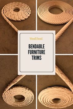 four different types of wooden furniture with the words bendable furniture trims on them