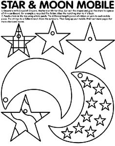 the star and moon mobile coloring page