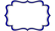 a blue and white frame with an empty space for text or pictures to be colored