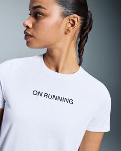 For running and rest. With a soft cotton-like feel – for powerful performance and comfort. Don’t let the luxurious cotton-like feel fool you. Made with recycled polyester, which wicks away moisture, the On Run-T is thoughtfully created to keep you cool and dry during your run. There's no need to compromise – the On Run-T balances total comfort with high performance. To make your next run one to remember. Features an On running graphic, so you can affirm your On love. It also looks pretty cool. A Athleisure Stretch T-shirt With Logo Print, Relaxed Fit Activewear With Logo Print For Workout, Relaxed Fit Activewear For Workout With Logo Print, Cotton Athleisure Activewear With Logo Print, Cotton Sportswear With Logo Print, Sporty Crew Neck Activewear In Recycled Polyester, Functional Cotton Activewear For Spring, Breathable Cotton Top With Relaxed Fit, Breathable Cotton Tops With Relaxed Fit