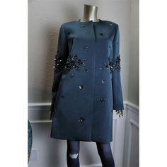 This Is A Stylish And Runway Chic Authentic Zac Posen Jacket / Coat That Is Completely 2die4! It Retails For $4,990.00, Is Brand New With Its Hanging Zac Posen Tag, Is Made In The Usa, And Is Guaranteed Authentic! Color : Teal-Dark Blue / Called : Olympian Blue Firecracker On The Hanging Zac Posen Tag Fabric : 80% Acetate, 20% Polyester / Lining : 100% Polyester Style : It Has Soft Luxurious Material, It Is Decorated With Sequins, Beading, And Faceted Rhinestones Set In Flower Patterns, It Looks Luxury Embellished Outerwear For Work, Luxury Embellished Workwear Outerwear, Winter Embellished Long Sleeve Outerwear, Luxury Embellished Winter Outerwear, Elegant Embellished Fall Outerwear, Chic Embellished Long Sleeve Outerwear, Luxury Embellished Evening Outerwear, Chic Long Sleeve Embellished Outerwear, Luxury Long Sleeve Sequined Outerwear