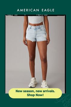 Next Level Stretch/Our softest, stretchiest, never-loses-its-shape denim/Won't bag out. Ever./Light wash | Distressed/V-Rise Trendy Jean Shorts With Zipper Closure, Casual High Rise Shorts With Zipper Closure, Casual Jean Shorts With Zipper Closure, Trendy Short Length Jean Shorts With Zipper, Casual High Waist Jean Shorts With Zipper, Trendy Mid-rise Jean Shorts With Zipper Closure, Trendy Light Wash Jean Shorts For Everyday, Summer Light Wash Bottoms With Zipper Closure, Trendy Mid-rise Jean Shorts With Zipper