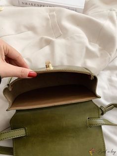 BirdinBag - Compact Twist-Lock Saddle Bag Saddle Bag, Bag Bag, Mini Fashion, Square Bag, Saddle Bags, Style Vintage, Saddle, Olive Green, Black And Brown