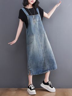 Our Literary Splicing Denim Suspender Midi Dress collection redefines wardrobe essentials with a focus on fabric for a soft, breathable feel that lasts all day. From casual outings to special occasions, these versatile pieces adapt seamlessly to your unique style. At moongor, we celebrate individuality through fashion. Our curated collection of Literary Splicing Denim Suspender Midi Dress goes beyond mere clothing – it's an expression of your distinct personality. Embrace confidence and redefi Casual Knee-length Patchwork Denim Dress, Casual Denim Patchwork Dress, Denim Blue Patchwork Knee-length Dress, Knee-length Denim Blue Patchwork Dress, Casual Denim Blue Patchwork Dress, Casual Denim Blue Dress With Patchwork, Denim Suspenders, Womens Denim Skirts, Jumper Patterns