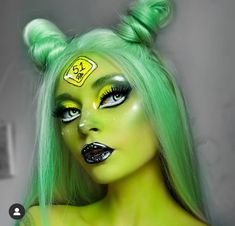 Alien Makeup Ideas, Alien Halloween Makeup, Alien Make-up, Fantasy Make-up, Halloweenský Makeup, Halloween Make-up Looks, Alien Makeup