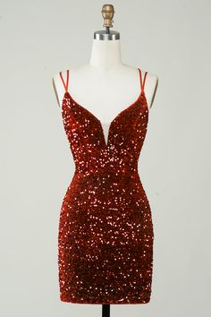 Fabric : Sequins. The fabric is comfortable for skin.   Package Contents : : 1x Women Dress.   Occasion : Whether you are dressing it for a wedding party, prom, evening party or any other occasions, this sophisticated dress will be your lovely partner. Red Hoco Dresses, Homecoming Inspo, Red Homecoming Dress, Hoco Inspo, Bodycon Dress Homecoming, Homecoming Ideas, Belly Shirts, Lovely Partner, V Neck Cocktail Dress