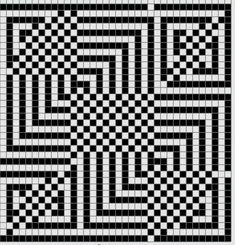 a black and white checkered pattern with red border in the middle, which has been drawn