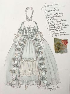 Baroque Dress Drawing, Terry Dresbach, Outlander Costumes, 17th Century Fashion, 18th Century Dress, 18th Century Costume