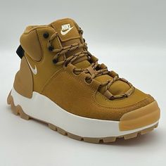 Product: Nike City Classic Boots Wheat Brown Style: Dq5601-710 Us Women's Size 6 Condition: New Without Box Nike Brown High-top Sneakers With Cushioned Footbed, Sporty Brown Boots With Textured Sole, Brown Lace-up High-top Sneakers With Vibram Sole, Nike Brown High-top Sneakers With Round Toe, Nike Leather High-top Sneakers With Vibram Sole, Beige Suede High-top Sneakers With Round Toe, Nike Boots With Branded Insole And Round Toe, Nike Beige Outdoor Sneakers, Nike Lace-up Walking Sneakers