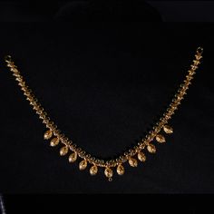 Pure Gold Elegant Short Necklace 12.79g Short Antique Gold Necklace, Elegant 16-inch Yellow Gold Necklace, Elegant Yellow Gold Brass Temple Necklace, Luxury Antique Gold Brass Necklace, Luxury Antique Gold-tone Necklace, 22 Carat Gold, Classic Earrings, Gold Alloys, Timeless Accessories