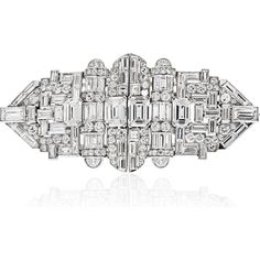 Platinum Deco Diamond Vintage Brooch - Timeless Elegance Luxury Diamond Brooches With Brilliant Cut, Luxury Diamond-accented Brooches For Anniversary, Luxury Platinum Art Deco Brooches, Luxury Antique Platinum Brooches, Luxury Silver Platinum Brooches, Luxury Diamond Multi-stone Brooches, Luxury Multi-stone Diamond Brooches, Yellow Jewelry, Diamond Birthstone