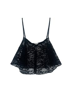 Sets appeal. Our ultra flirty Venus Lace Flutter Cami features an easy fit with adjustable spaghetti straps. Cropped length with front button detailing. Complete this sweet set with the matching Venus Lace Flutter Panty. Lace: 78% Polyamide & 22% ElastaneCombo: 95% Silk & 5% ElastaneDry clean, or hand was cold & lay flat to dry. Do not soak. Model is 34B and wearing a size Small. Small Holiday Gifts, Black Camis, Bra Lingerie, Black Media, Spaghetti Strap, Fashion Inspo, Top Brands, Spaghetti, Lingerie