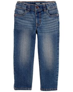 His new go-to jeans, this pair is crafted with classic OshKosh durability and plays well with all of his favorite tops. Baby Boy Light Wash Jeans, Vintage Toddler Jeans, Kids Jeans Boys, Medium Fade, Baby Boy Jeans, Baby Girl Jeans, Toddler Girl Pack Jeans, Oshkosh Baby, Baby Boy Pants