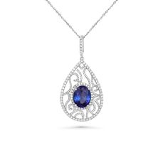 5.64 Cts Tanzanite and White Diamond Pendant in 14K White Gold January Birthstone Jewelry, Tanzanite Jewelry, April Birthstone Jewelry, September Birthstone Jewelry, March Birthstone Jewelry, Yellow Jewelry, Brown Jewelry, June Birthstone Jewelry, August Birthstone Jewelry