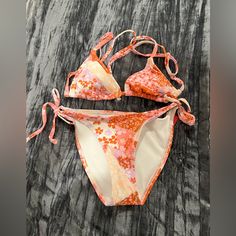 New Floral Swim Set By Xhilaration Pink Floral Print Swimwear For Festival, Trendy Pink Swimwear For Festival, Trendy Pink Swimwear For Spring, Summer Inspo, Swim Sets, Orange Pink, Pink Orange, Color Orange, Womens Swim