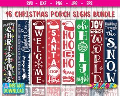 the christmas porch signs bundle is shown