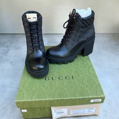 Gucci Gg Quilted Lace Up Combat Boots Black Brand New/Original Box Included Certificate Of Authenticity Included Size 39.5/Us Women’s 9 Gucci Luxury Round Toe Boots, Designer Gucci Boots With Branded Insole, Gucci Luxury Boots With Round Toe, Gucci Luxury Ankle Boots, Gucci Calf Leather Boots, Gucci Designer Ankle Boots, Luxury Gucci Boots With Round Toe, Designer Gucci Ankle Boots, Gucci Black Round Toe Boots