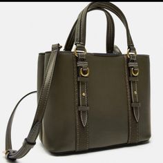 Zara 2024 , Mini City Bag , Very Good Quality Super Similar To High End Designer Army / Olive Green Zara Mini, Zara Bags, Olive Green Color, City Bag, Olive Green, Zara, Green, Women Shopping, Color