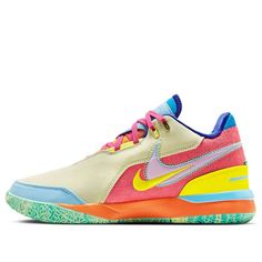 Nike LeBron NXXT Gen AMPD EP 'Multi-Color' FJ1567-501 Nike Multicolor Basketball Shoes, Multicolor Low-top Fade-resistant Basketball Shoes, Multicolor Fade-resistant Lace-up Basketball Shoes, Colorful Basketball Shoes, Lebron Nxxt Gen, Bball Shoes, Nike Lebron Shoes, Lebron James Shoes, Nike Lebron