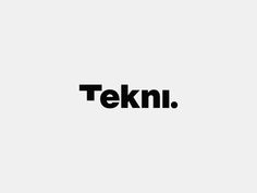 the words tekn are black and white