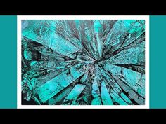 an abstract painting with blue and green colors