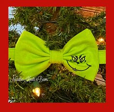 Grinch Christmas Holiday Bow tie – Needles Knots n Bows Grinch Bow, Pet Bow Ties, Suspenders Set, Holiday Bows, Pet Bows