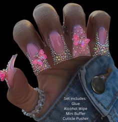 Luxury Press-On Nails: Elevate Your Style with Elegance and Ease **Welcome to the epitome of sophistication and convenience in nail fashion Sold over 100+ orders (on TT shop & IG)🎉 Now available on Etsy🥰 OUR nails are Trending NOW💓 PLEASE READ: Processing is 1-3 weeks depending on the amount of orders I receive. Each set is handmade so and orders are completed in the same orders I receive them. Thanks so much for your patience!!  If you need a rush order I can prioritize your set & ship next Jayda Cheaves Nails, Square Flare Acrylic Nails, Colorful Nails With Rhinestones, Duck Press On Nails, Press On Ideas, Duckbill Nails, Aaliyah Nails, Spongebob Nails Acrylic, 17 Birthday Nails