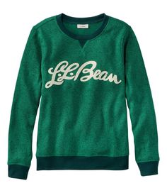 Made for lounging, this sweatshirt has all the comfort of our popular Sweater Fleece tops with an even softer, drapier feel and a fun print. Relaxed Fit: Our most generous fit sits farthest from the body. Falls at hip. In a soft blend of 90% recycled polyester and 10% polyester jersey. Machine wash and dry. Smooth sweater-knit exterior and soft, brushed interior for cozy warmth. Ribbed neckline, cuffs and hem. L.L.Bean patch on sleeve. Imported. Print Pajamas, Ribbed Neckline, Lightweight Sweater, Fun Prints, Ll Bean, Sleepwear Women, L L Bean, Light Weight Sweater, Night Gown