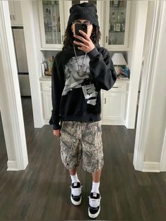 pwitdaza from tiktok Summer Fits Men Streetwear, Bred 4 Outfits, Camo Fits, Summer Streetwear Outfits, Streetwear Ideas, Streetwear Inspo, Streetwear Fits, From Tiktok