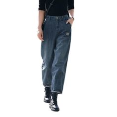 Product information: Thickness: thick Fabric name: denim Color: N7566# inelastic nostalgia Pants length: trousers Waist type: high waist Size: S (size 26),M (size 27-28),L (size 29-30),XL (size 31-32),2XL (size 33),3XL (size 34) Style type: Japanese and Korean casual Style: straight-leg pants Style: casual style Craft: resin solid color Size: Note: 1. Asian sizes are 1 to 2 sizes smaller than European and American people. Choose the larger size if your size between two sizes. Please allow 2-3cm Baggy Mid-rise Jeans For Winter, Winter Baggy Mid-rise Jeans, Non-stretch High Rise Winter Jeans, Baggy High Waist Jeans For Winter, Relaxed Fit High Waist Jeans For Winter, Non-stretch High Rise Jeans For Winter, Baggy Denim Blue Jeans For Winter, Baggy Winter Denim Jeans, Winter Baggy High Waist Jeans