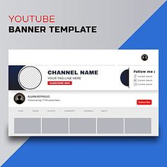 a white and blue youtuber banner template