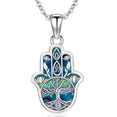 PRICES MAY VARY. DESIGN: Hamsa necklace is hased on the evil eye mentioned in ancient greek literatures as well as the comon hamsa amulet, the fatima's hand resists evil eyes and provides mysterious power, symbolizes guarding, blocking all Bad things and bringing good luck. SIZE: Pendant：19*24mm（0.75*0.95in）/ Chain:46cm（18in）/ weight：3.5g. MATERIAL:Original design from our studio in Italy; Hand of fatima pendant is made of 925 sterling silver. Each piece is Lead-free, Nickel-free and Cadmium-fre Healing Evil Eye Amulet Jewelry, Graduation Gifts For Best Friend, Evil Eye Amulet Pendant Jewelry, Hand Of Fatima Necklace, Spiritual Evil Eye Metal Necklace, Graduation Gifts For Friends, Graduation Gifts For Daughter, Opal Hamsa Necklace, Hamsa Jewelry