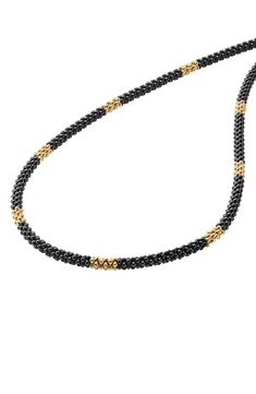 Dramatic black beading plays beautifully with 18-karat gold accents in a Caviar necklace that you'll love wearing every day. Style Name:Lagos Gold & Black Caviar Rope Necklace. Style Number: 5618121. Elegant Black Necklace With Gold Beads, Elegant Black Necklaces With Gold Beads, Yellow Gold Necklace With Black Beads As Gift, Yellow Gold Necklace With Black Beads For Gift, Luxury Black Necklace With Polished Beads, Black Jewelry With Gold Beads For Formal Occasions, Formal Black Jewelry With Gold Beads, Elegant Black Jewelry With Gold Beads, Luxury Black Beads Necklace For Gift