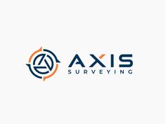 the axs surveying logo is shown in blue and orange, on a white background