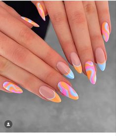 Spring Break Nails, Unghie Nail Art, Bright Summer Nails, Broken Nails, Vibrant Nails, Vacation Nails, Nail Arts, Nail Designs Summer